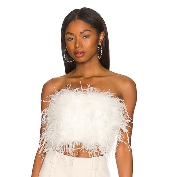AKIRA Tops - Akira Feather Tube Top Size L NWT